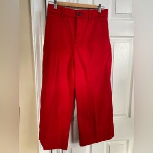 Spanx new with tags bright red wide leg cropped stretch twill pants size medium